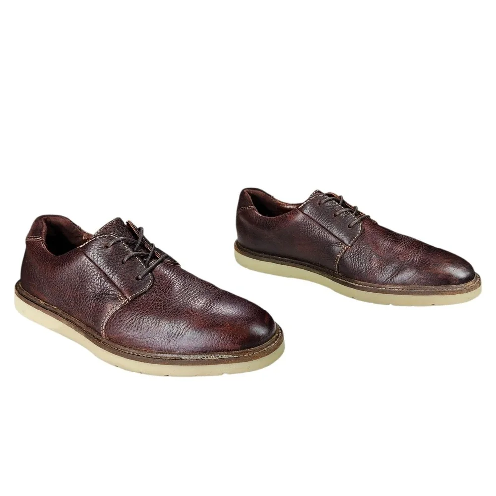 Clarks Mens Shoe sz 7M Brown Leather Ozford Comfort Walking Casual Lace Up 14885